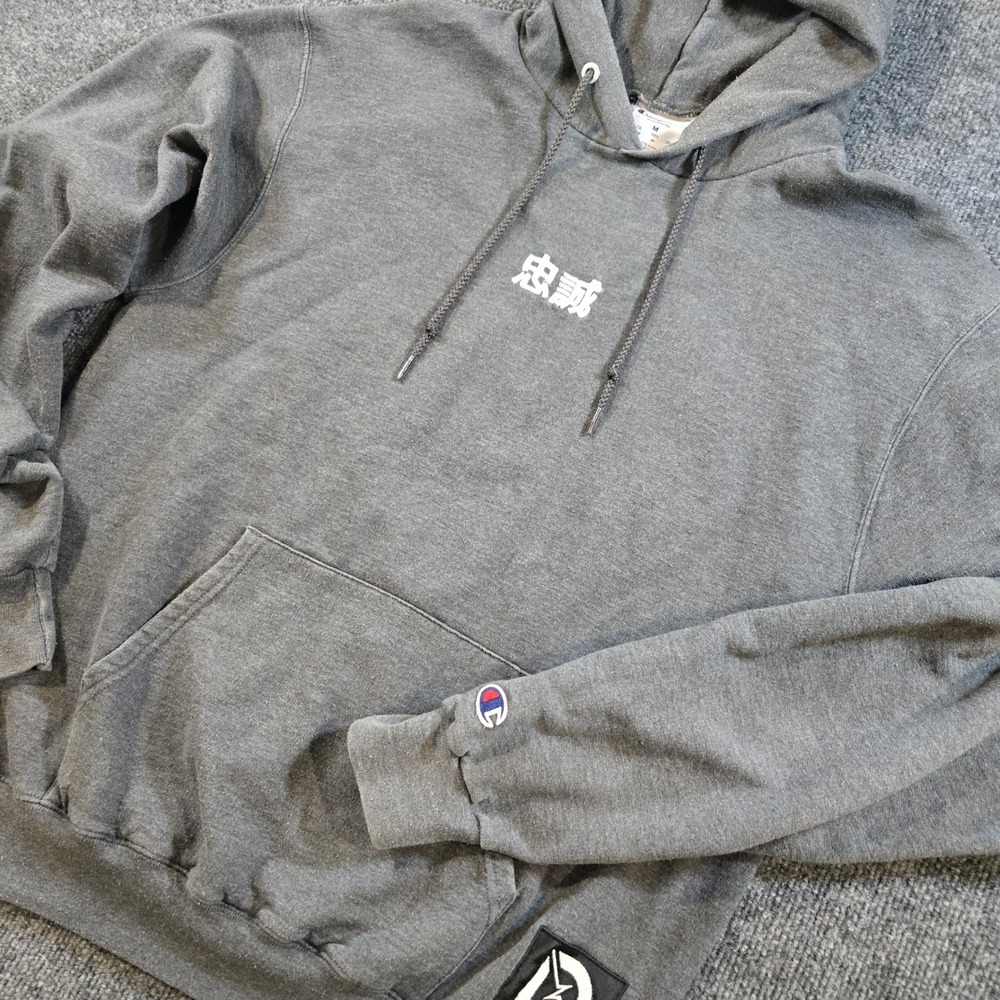 DrLupo x Champion "Loyalty" Pullover Hoodie Charcoal Gray Size M Gamer Merch